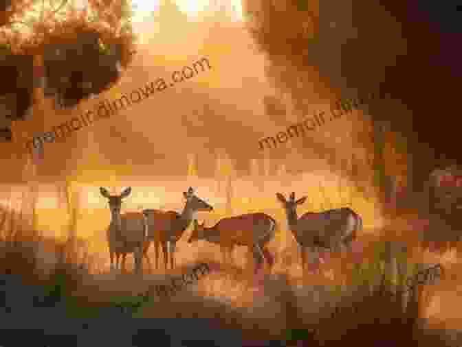 A Breathtaking Sunset Illuminates A Herd Of Deer Grazing Peacefully In A Meadow, Highlighting The Beauty And Wonder Of The Natural World. True Deer Hunting Stories Volume 2