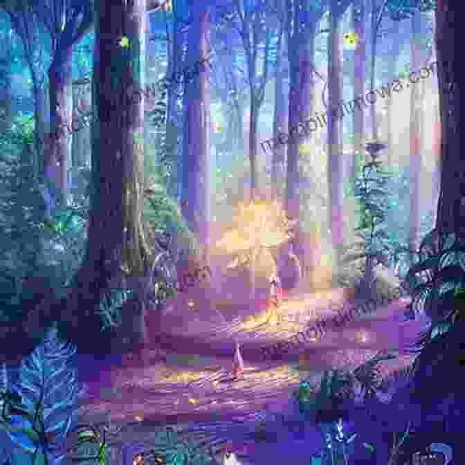 A Magical Illustration Depicting A Delicate Fairy Flitting Through A Forest Of Towering Mushrooms, Her Wings Shimmering With Iridescent Hues. Tale Of Tales Tony Mitton