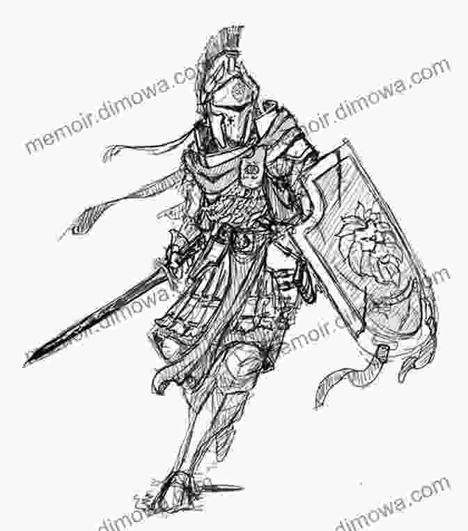 Drawing Of A Warrior With Sword And Shield Manga Fantasy Madness: Over 50 Basic Lessons For Drawing Warriors Wizards Monsters And More